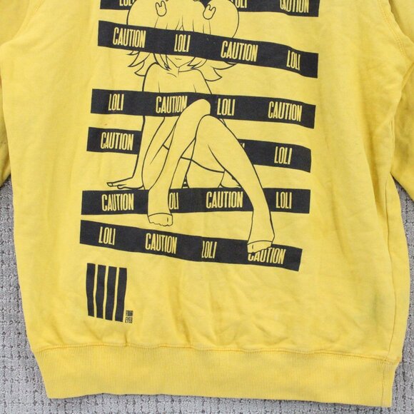 Foureyes Sweatshirt Mens Yellow Large L Pullover Anime Graphic Art Cotton Y2k - Picture 4 of 10